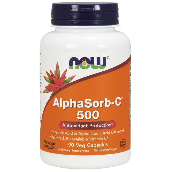 NOW Foods AlphaSorb-C 500 mg, Buffered Bioavailable Vitamin C, 90 Vcaps, NOW Foods