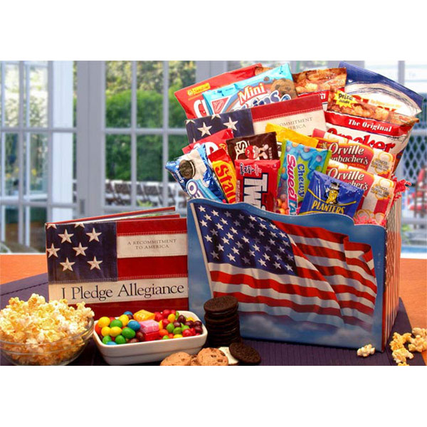 Elegant Gift Baskets Online America The Beautiful Snack Gift Box, Large Size, Elegant Gift Baskets Online