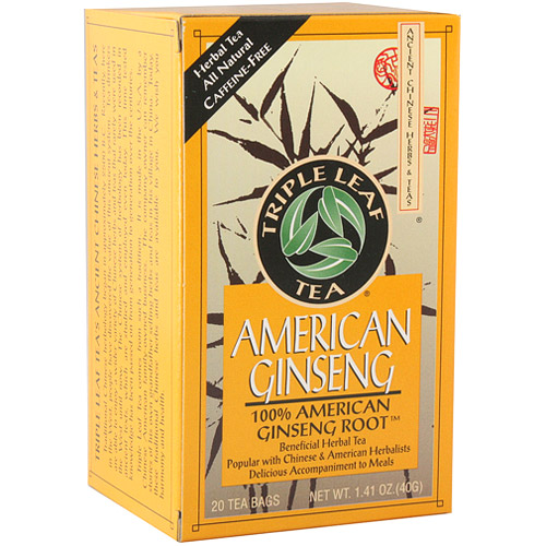 Triple Leaf Tea American Ginseng Tea, 20 Tea Bags x 6 Box, Triple Leaf Tea