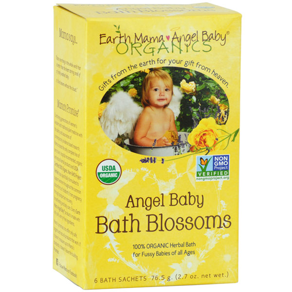 Earth Mama Angel Baby Organic Angel Baby Bath Blossoms, 6 Bath Sachets, Earth Mama Angel Baby
