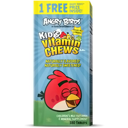 Natrol Angry Birds Kid's Vitamin Chews, Children's Multivitamin, 180 Tablets, Natrol