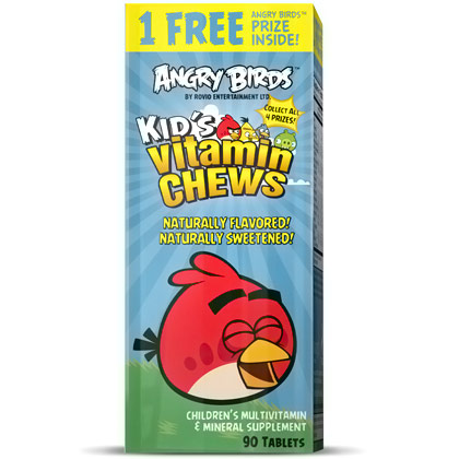 Natrol Angry Birds Kid's Vitamin Chews, Naturally Flavored, 90 Chewable Tablets, Natrol