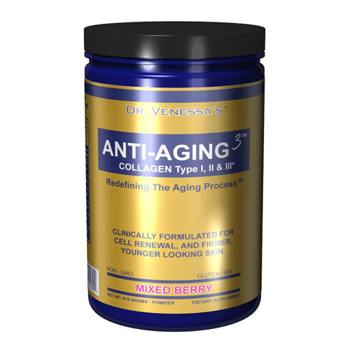 Dr. Venessa's Formulas Anti-Aging 3 Collagen, Tropical Flavor, 600 g, Dr. Venessa's Formulas
