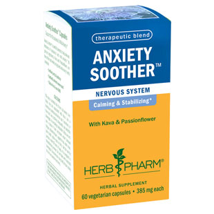 Herb Pharm Anxiety Soother, With Kava & Passionflower, 60 Vegetarian Capsules, Herb Pharm