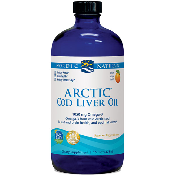 Nordic Naturals Arctic Cod Liver Oil Liquid - Orange 16 oz, Nordic Naturals