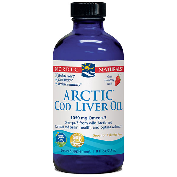 Nordic Naturals Arctic Cod Liver Oil Liquid - Strawberry, 8 oz, Nordic Naturals