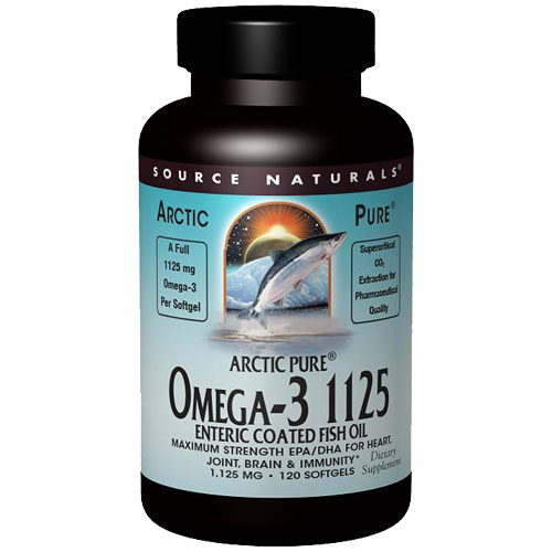 Source Naturals ArcticPure Omega-3 1125 Fish Oil Enteric Coated, 120 Softgels, Source Naturals