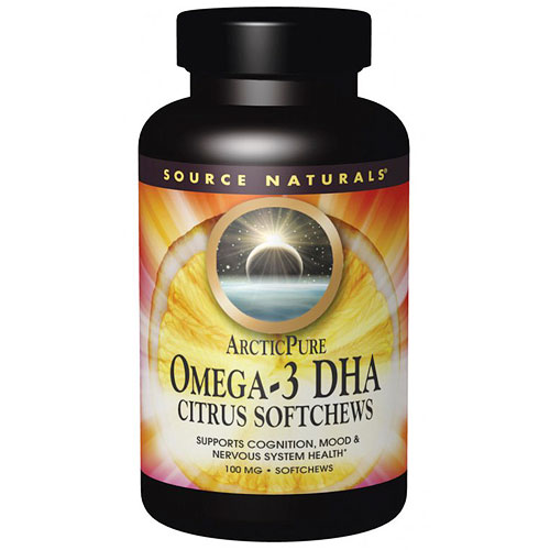 Source Naturals ArcticPure Omega-3 DHA Citrus Chewable, 30 Softchews, Source Naturals