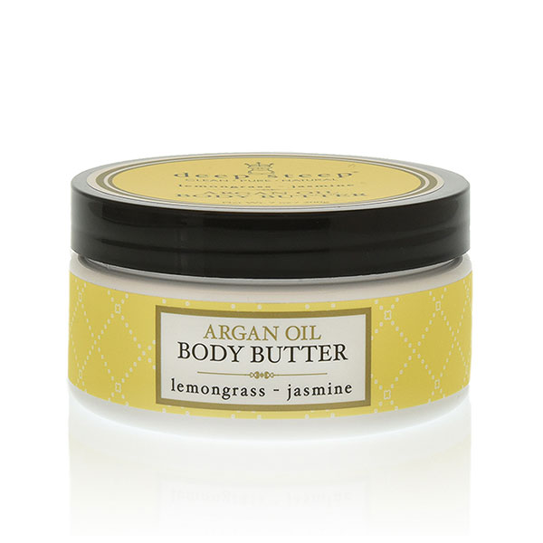 Deep Steep Argan Oil Body Butter - Lemongrass Jasmine, 7 oz, Deep Steep