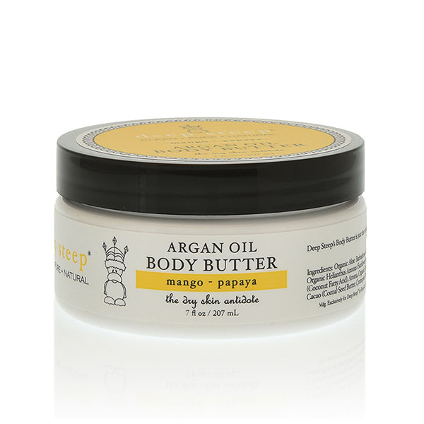 Deep Steep Argan Oil Body Butter - Mango Papaya, 7 oz, Deep Steep