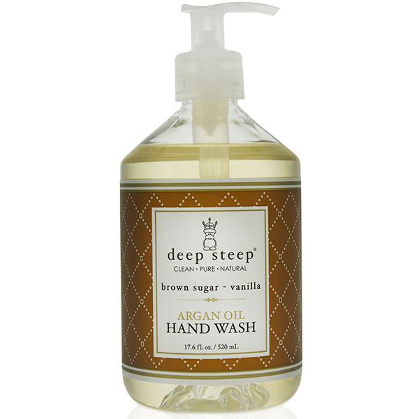 Deep Steep Argan Oil Liquid Hand Wash - Brown Sugar Vanilla, 17 oz, Deep Steep