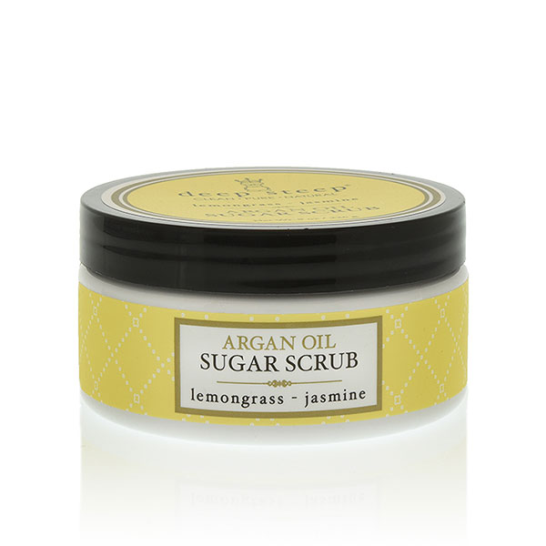 Deep Steep Argan Oil Sugar Scrub - Lemongrass Jasmine, 8 oz, Deep Steep
