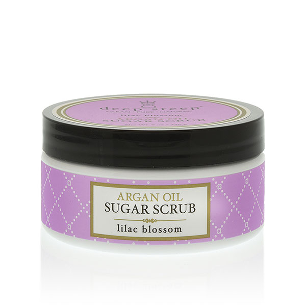 Deep Steep Argan Oil Sugar Scrub - Lilac Blossom, 8 oz, Deep Steep