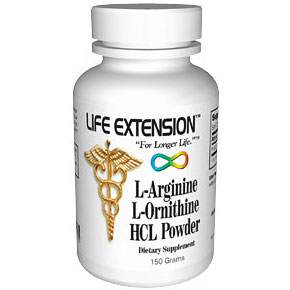Life Extension L-Arginine/L-Ornithine HCL Powder, 150 g, Life Extension