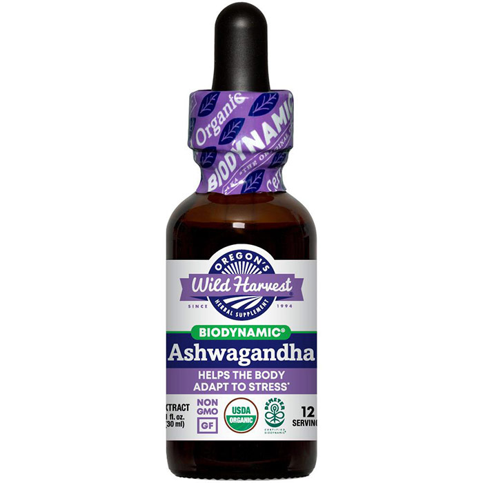 Ashwagandha, Biodynamic Herbal Tonic, 1 oz, Oregons Wild Harvest