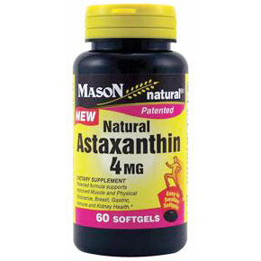 Mason Natural Astaxanthin 4 mg, 60 Softgels, Mason Natural