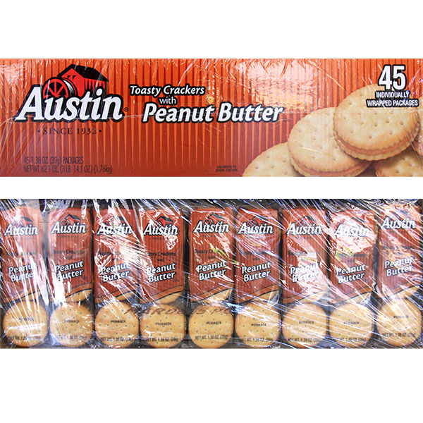Austin Austin Toasty Crackers with Peanut Butter, 62.1 oz (1.76 kg)
