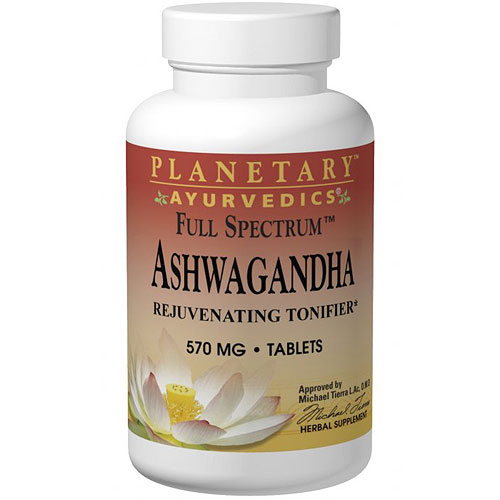 Planetary Herbals Planetary Ayurvedics Ashwagandha Full Spectrum 570 mg, 120 Tablets, Planetary Herbals