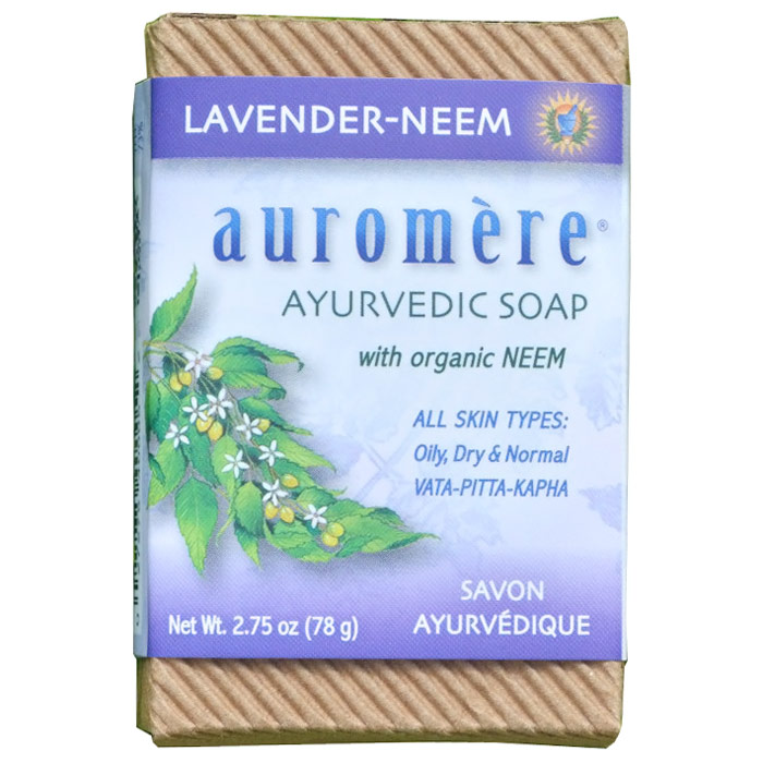 Auromere Ayurvedic Bar Soap, Lavender-Neem, 2.75 oz, Auromere