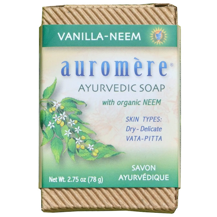 Auromere Ayurvedic Bar Soap, Vanilla-Neem, 2.75 oz, Auromere