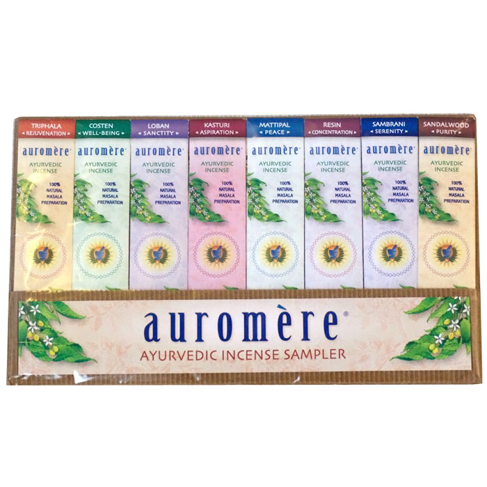 Auromere Ayurvedic Incense Sample Pack, 0.1 oz/8 Fragrances, Auromere