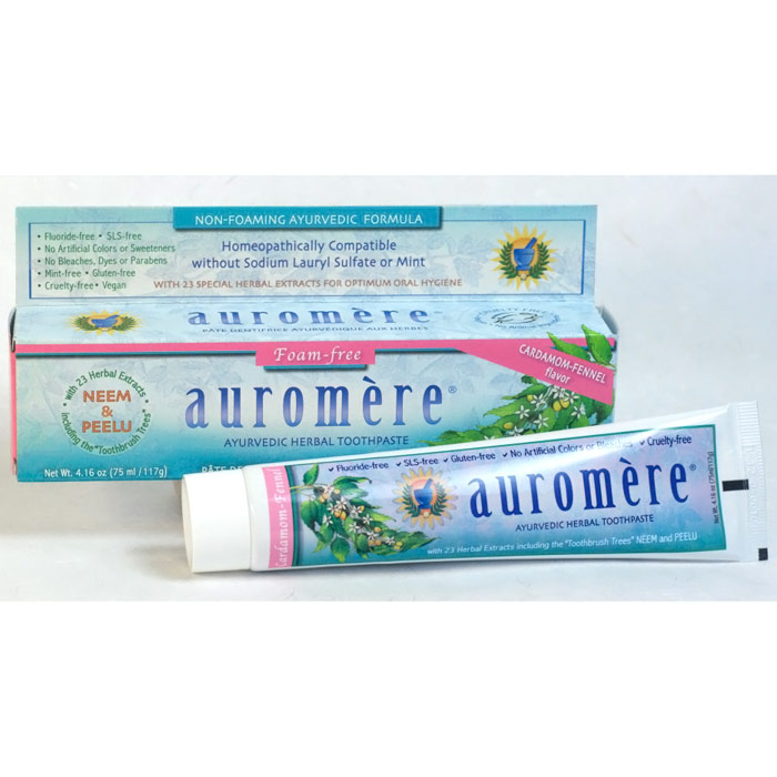 Auromere Ayurvedic Herbal Toothpaste, Non-Foaming, 4.16 oz, Auromere