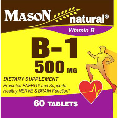 Mason Natural Vitamin B-1 500 mg, 60 Tablets, Mason Natural