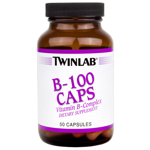 TwinLab B-100 Caps, Vitamin B-Complex, 50 Capsules, TwinLab