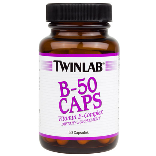 TwinLab B-50 Caps, Vitamin B-Complex, 50 Capsules, TwinLab
