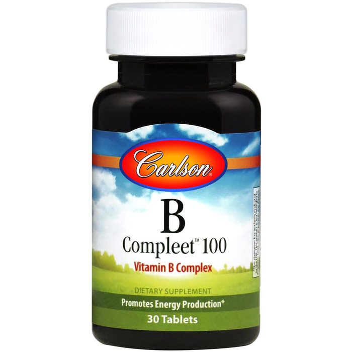 Carlson Laboratories B-Compleet 100, Vitamin B Complex, 100 tablets, Carlson Labs