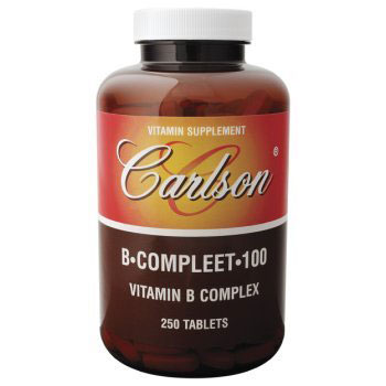 Carlson Laboratories B-Compleet 100, Vitamin B Complex, 250 tablets, Carlson Labs