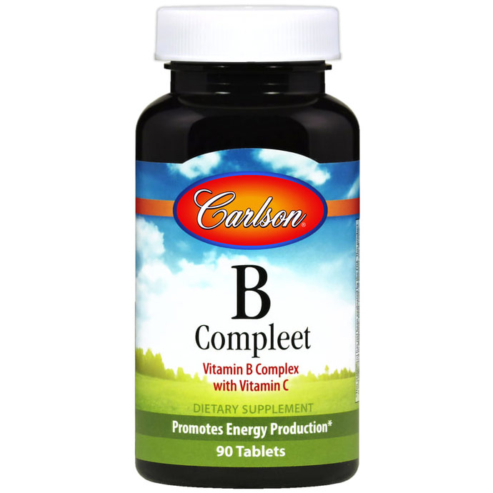 Carlson Laboratories B-Compleet, Vitamin B Complex with Vitamin C, 90 tablets, Carlson Labs