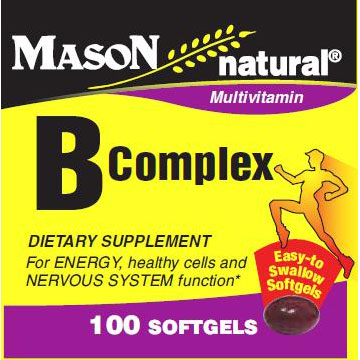 Mason Natural Vitamin B Complex, 100 Softgels, Mason Natural