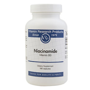 Vitamin Research Products B3 (Niacinamide), 500 mg, 180 Capsules, Vitamin Research Products