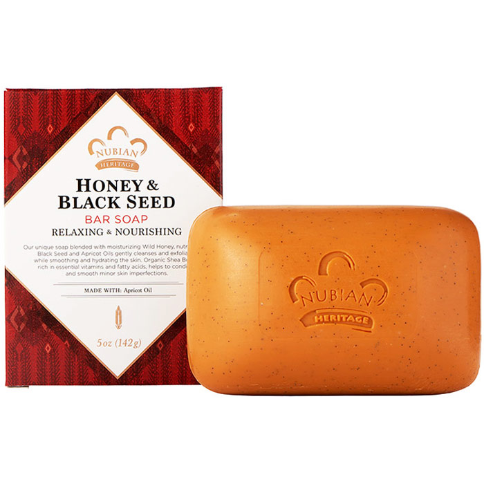 Nubian Heritage Black Seed Bar Soap, with Apricot Oil & Wild Honey, 5 oz, Nubian Heritage