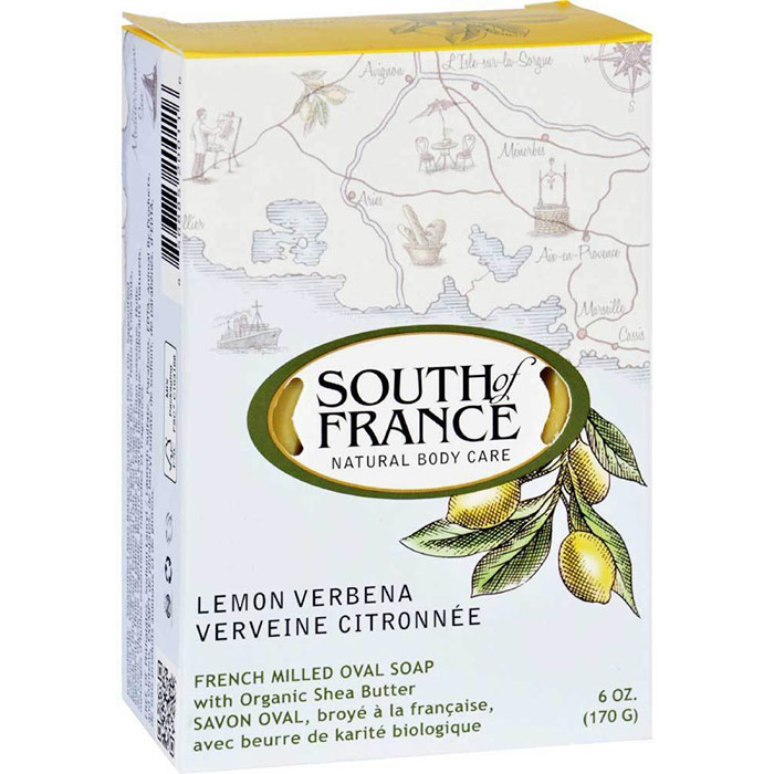 South of France French Milled Vegetable Bar Soap, Lemon Verbena, 6 oz, South of France