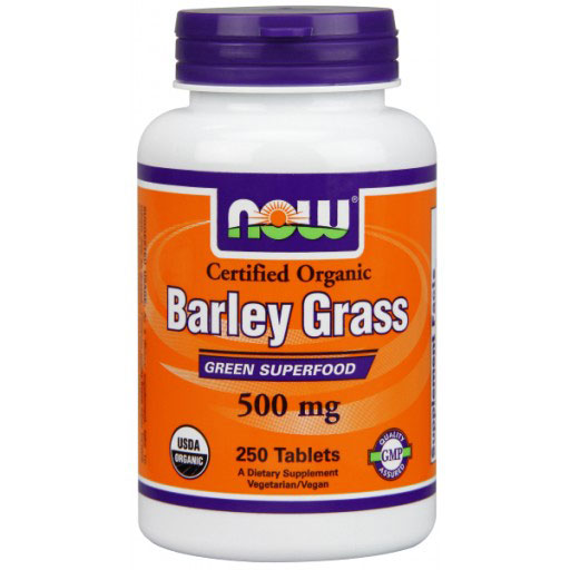 NOW Foods Barley Grass 500mg, Organic Barleygrass 250 Tabs, NOW Foods