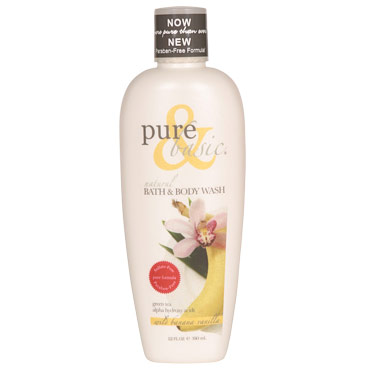 Pure & Basic Natural Bath & Body Wash, Wild Banana Vanilla, 12 oz, Pure & Basic