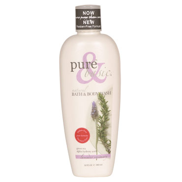 Pure & Basic Natural Bath & Body Wash, Lavender Rosemary, 12 oz, Pure & Basic