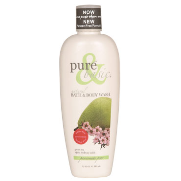 Pure & Basic Natural Bath & Body Wash, Passionate Pear, 12 oz, Pure & Basic