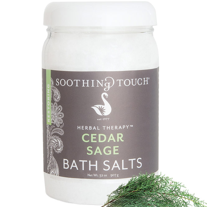 Soothing Touch Bath Salts, Cedar Sage, 32 oz, Soothing Touch