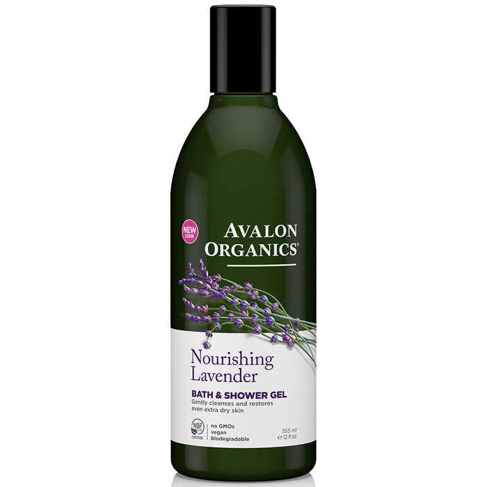 Avalon Organic Botanicals Bath & Shower Gel Organic Lavender 12 oz, Avalon Organics