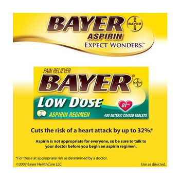Bayer Aspirin Bayer Aspirin Regimen Low Dose 81mg, 400 Tablets, Safety Coated Delayed Release