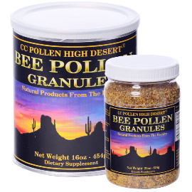 CC Pollen Company High Desert Bee Pollen Granules Plastic Jar, 12 oz, CC Pollen Company