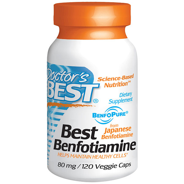 Doctor's Best Best Benfotiamine 80 mg, 120 Veggie Caps, Doctor's Best