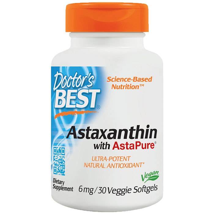 Doctor's Best Best Astaxanthin 6 mg, 30 Softgels, Doctor's Best