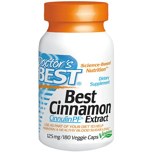 Doctor's Best Best Cinnamon Extract Cinnulin PF 125 mg, 180 Vegetarian Capsules, Doctor's Best