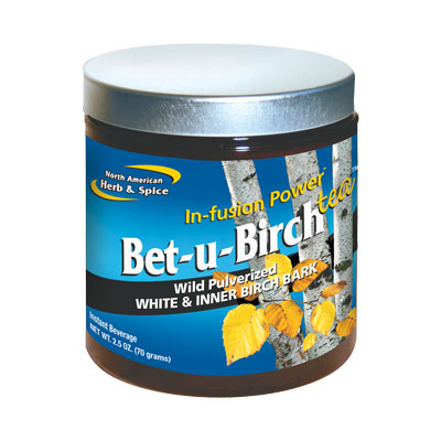North American Herb & Spice Bet-u-Birch Tea, Raw Wild White & Inner Birch Bark, 2.5 oz, North American Herb & Spice