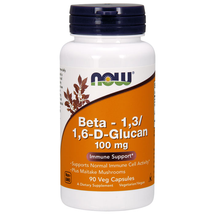 NOW Foods Beta 1,3/1,6- D -Glucan 100 mg, Beta-Glucan, 90 Vcaps, NOW Foods