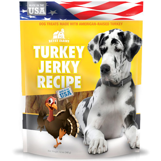 Betsy Farms Betsy Farms Turkey Jerky Recipe Dog Treats, 12 oz